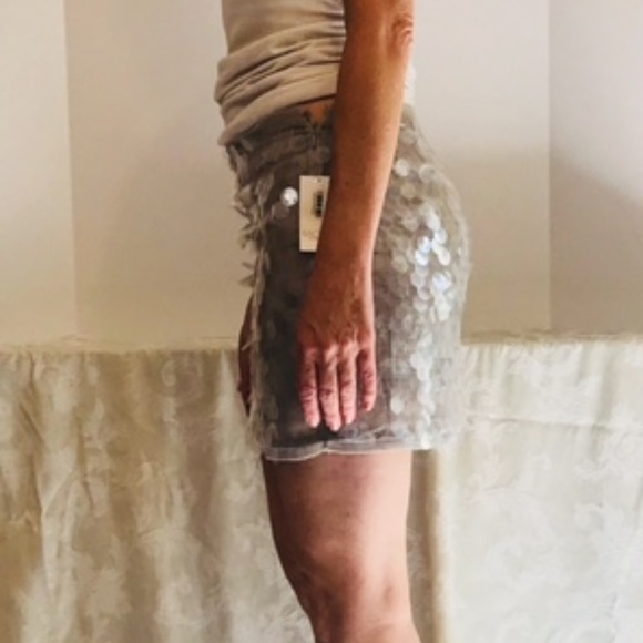 Rachel Roy silver large sequin mini skirt - Picture 4 of 5